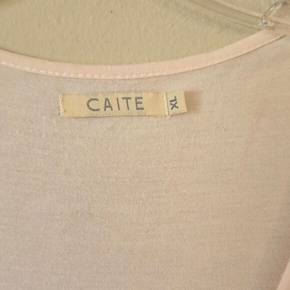 Anthropologie CAITE Women's Tunnic Embroidered Size XL Soft Knit Fabric Pink - Picture 5 of 7